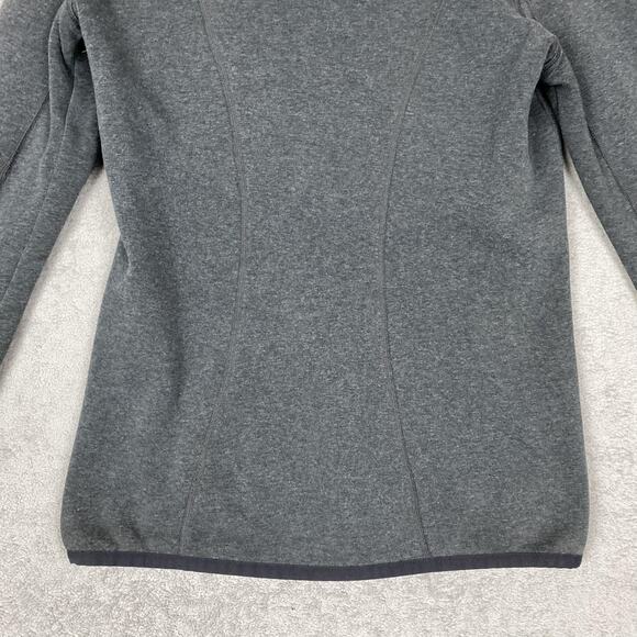 Athleta Jacket Womens Extra Small Gray Asymmetrical Zip Hooded Fleece Lined - Picture 11 of 16